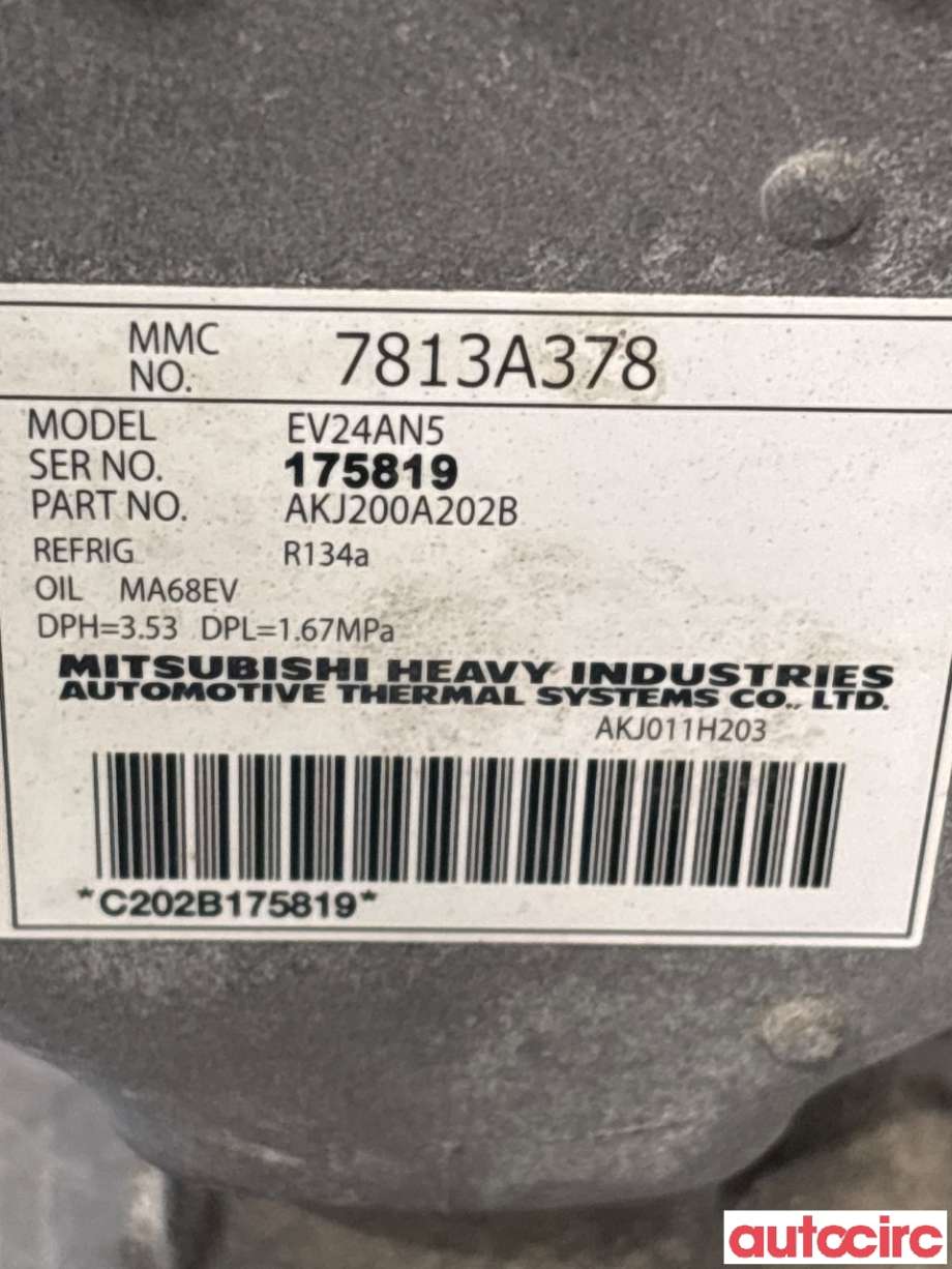 Aircondition kompressor til Mitsubishi Outlander 2015-->> (Type III, Fase 2)  (MITSUBISHI|7813A483|AKJ200A202B|7813A378)