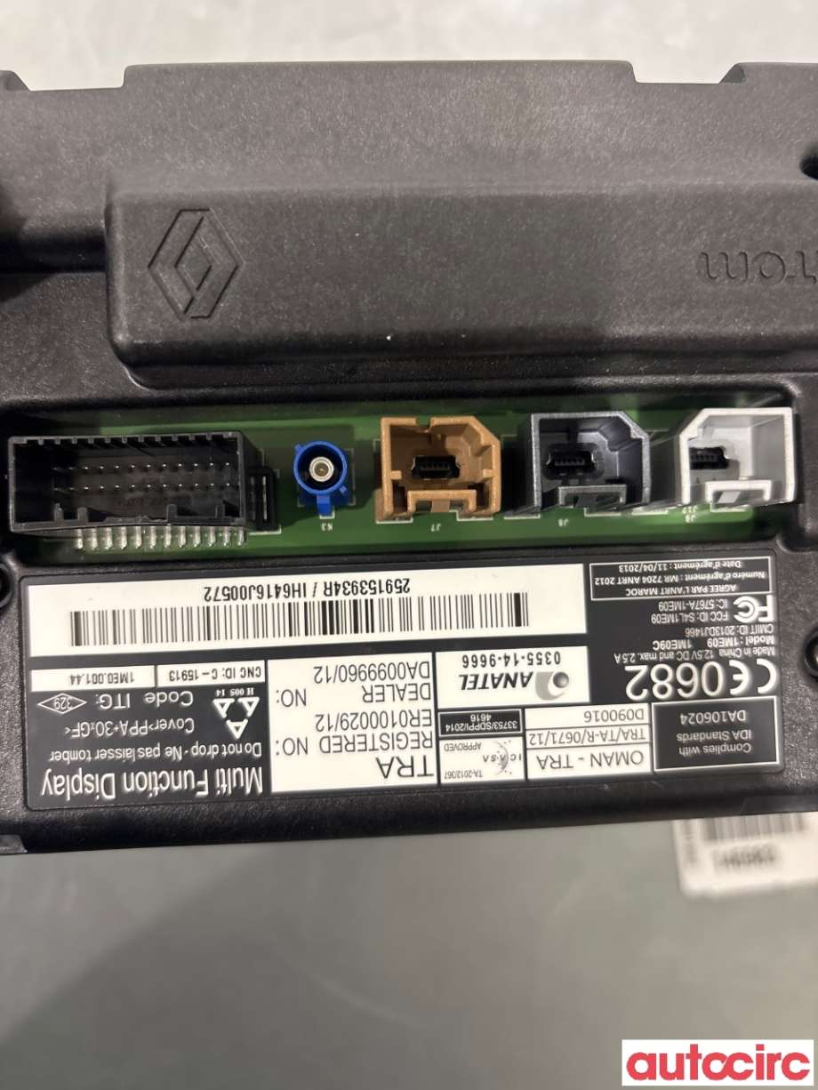 Instrument kjørecomputer til Renault Zoe 2013-2019 (Fase 1)  (RENAULT|259150869R|0355-14-9666)