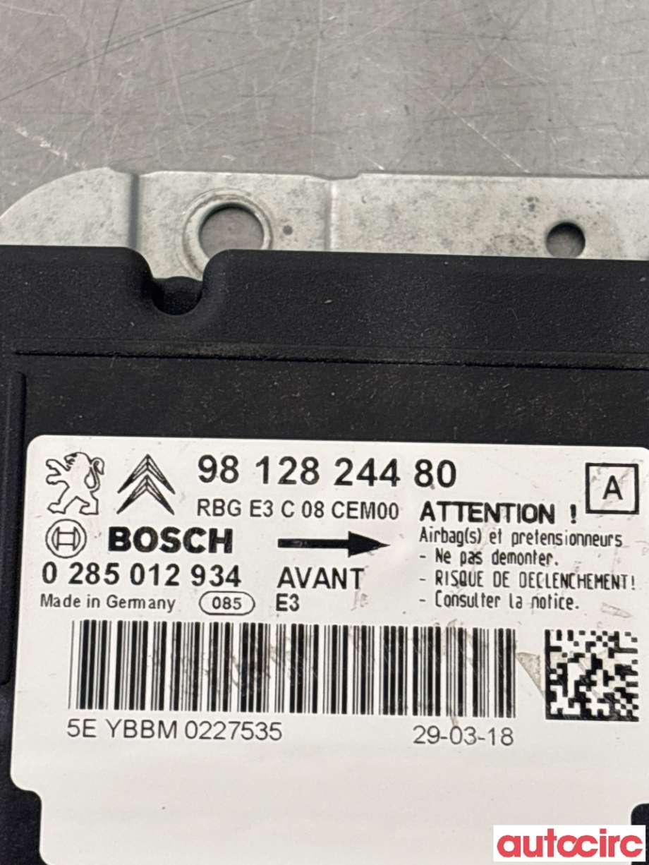 Airbag elektronikk til Citroën C4, Cactus 2018-2021 (Fase 2)  (CITROEN|9812824480|0285012934)
