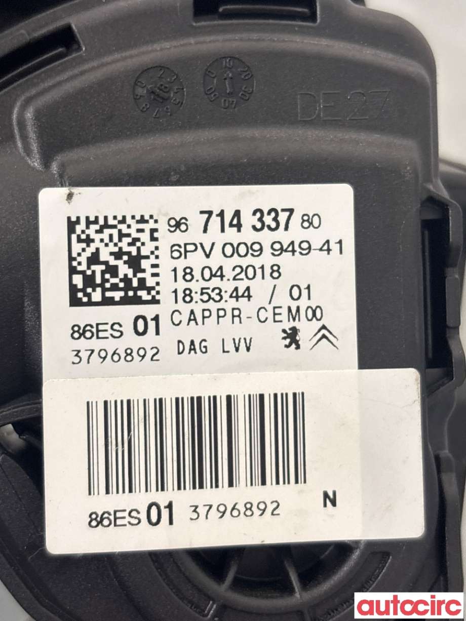 Pedal gass til Citroën C4, Cactus 2018-2021 (Fase 2)  (CITROEN|1601CW||9671433780)