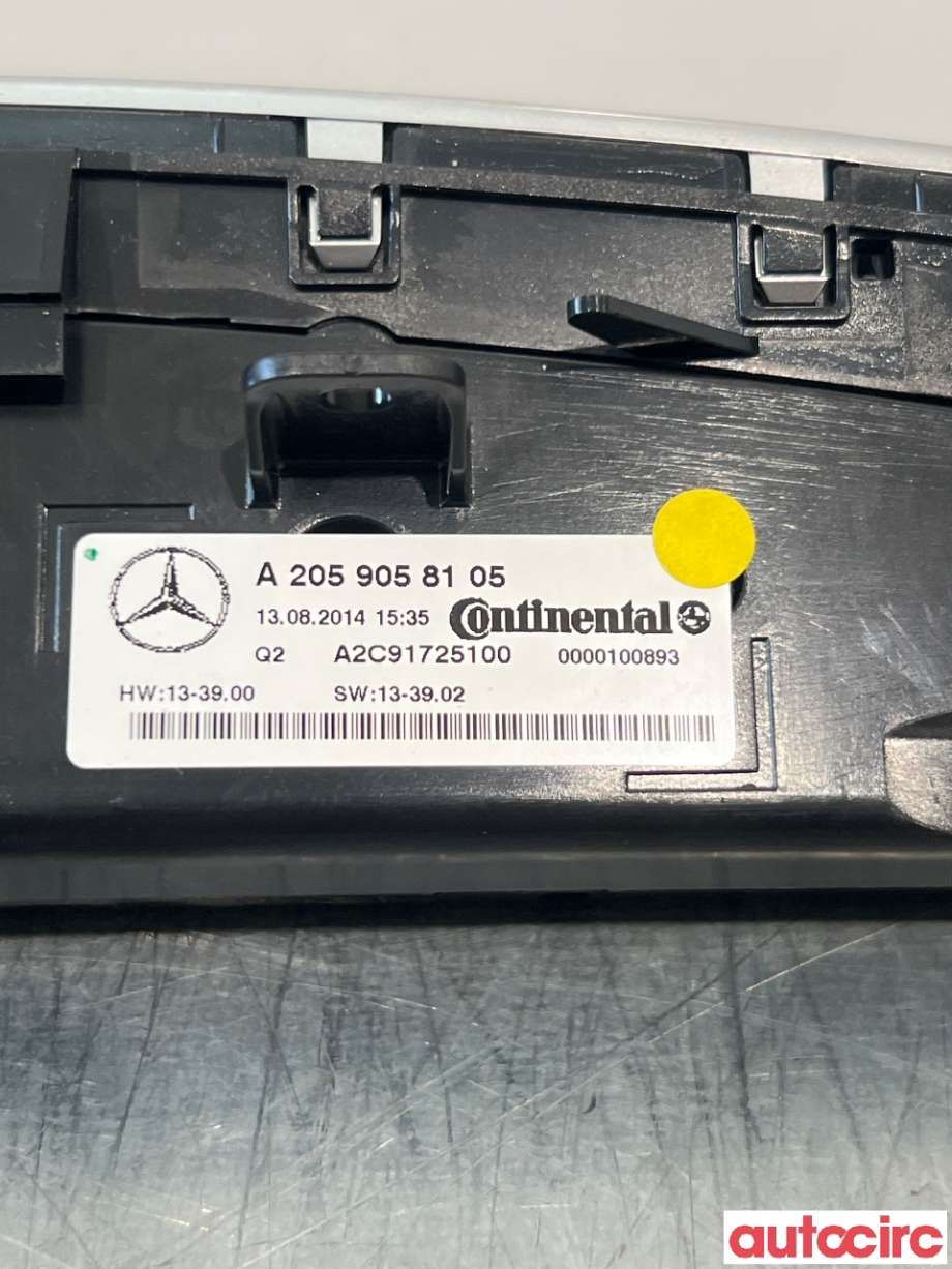 Varmeapparat betjening til Mercedes C-Klasse 2014-2018 (Fase 1) (W205) (W205) (MERCEDES|A2059054215)