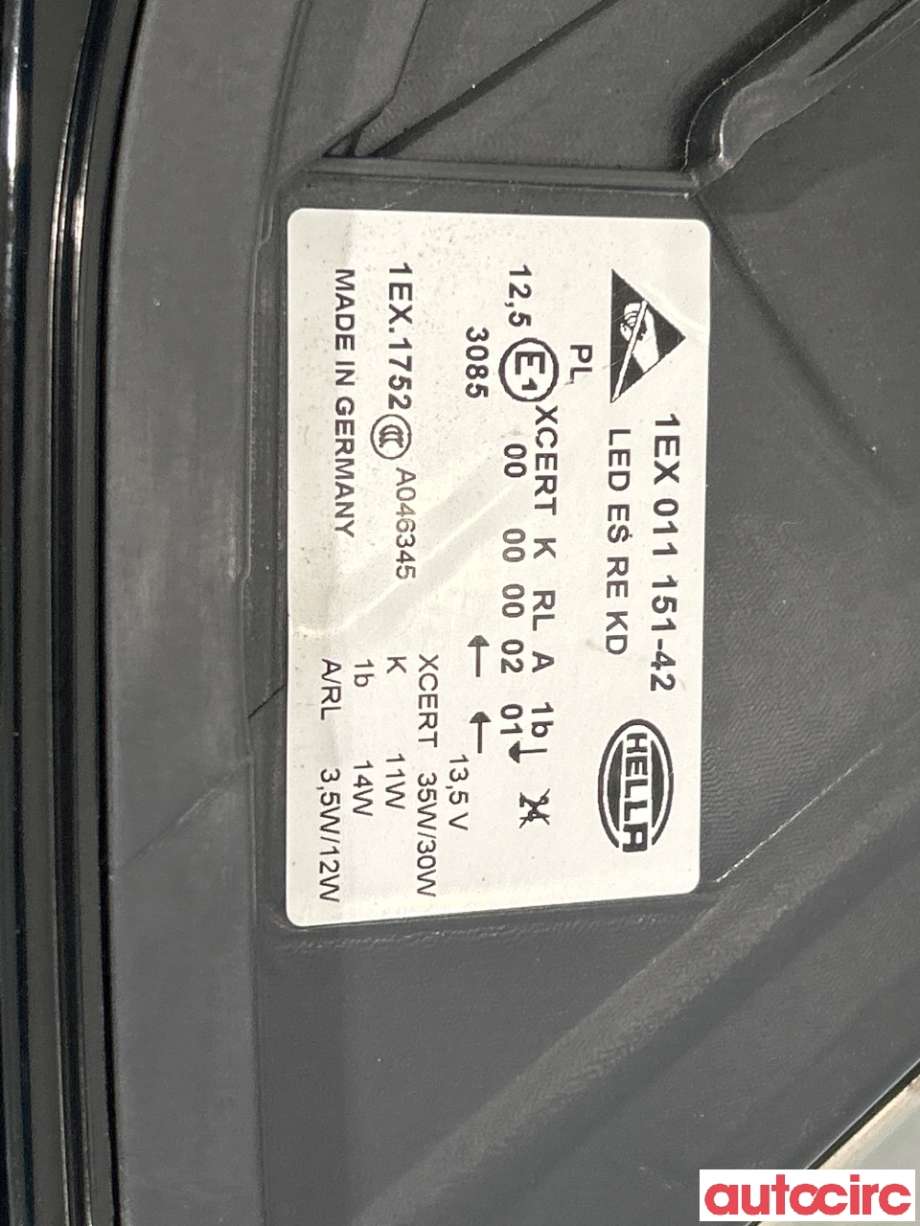 Frontlykt høyre halogen til Audi A6 2011-2014 (Type IV, Fase 1) (C7) (C7) (AUDI|4G0941774N|4G0941774C|1EX011151-42)