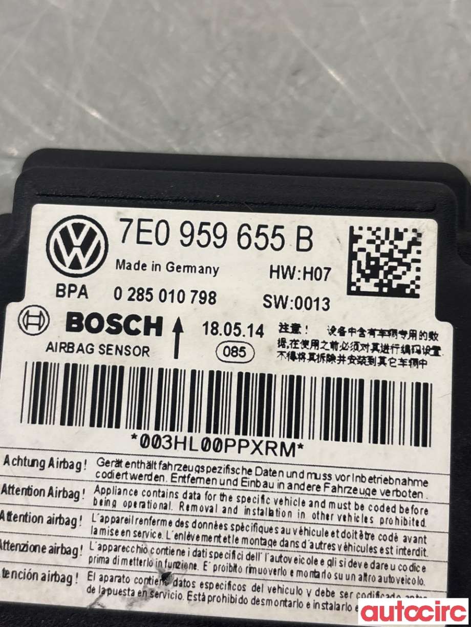 Airbag elektronikk til VW Transporter / Caravelle 2009-2015 (Fase 2) (T5) (T5) (VOLKSWAGEN|7E0959655B|)
