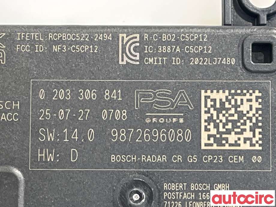 Sensor radar til Opel Grandland X 2017-->>  (OPEL|1695485080||9872696080)