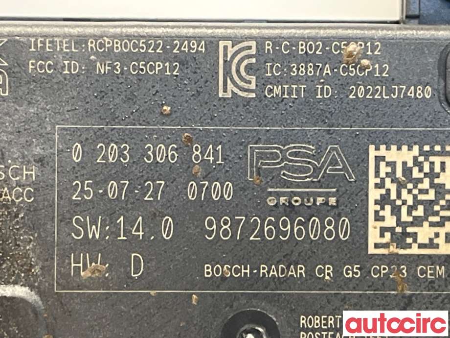 Sensor radar til Opel Grandland X 2017-->>  (OPEL|1695485080||9872696080)