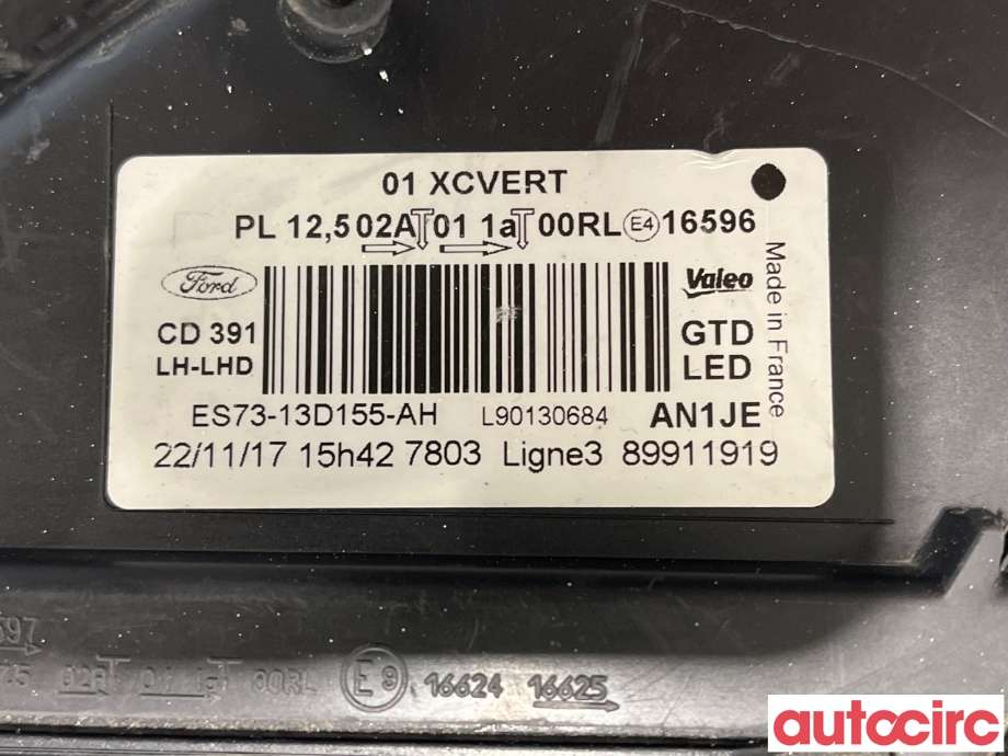 Frontlykt venstre halogen til Ford Mondeo 2014-2019 (Type V, Fase 1)  (FORD|2519157|ES73-13D155-AH)