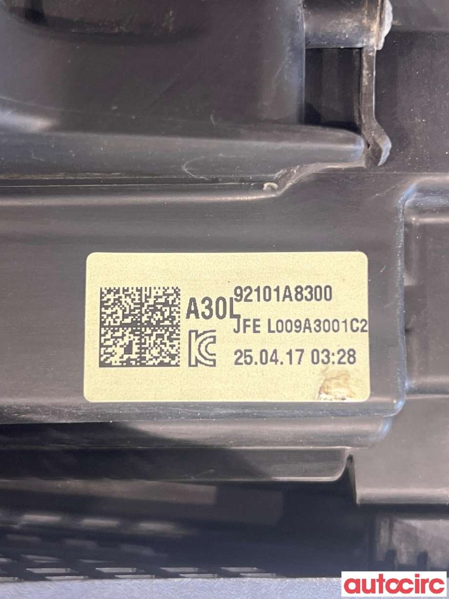 Frontlykt venstre halogen til Kia Optima 2017-2020  (KIA|92101D4300||92101A8300)