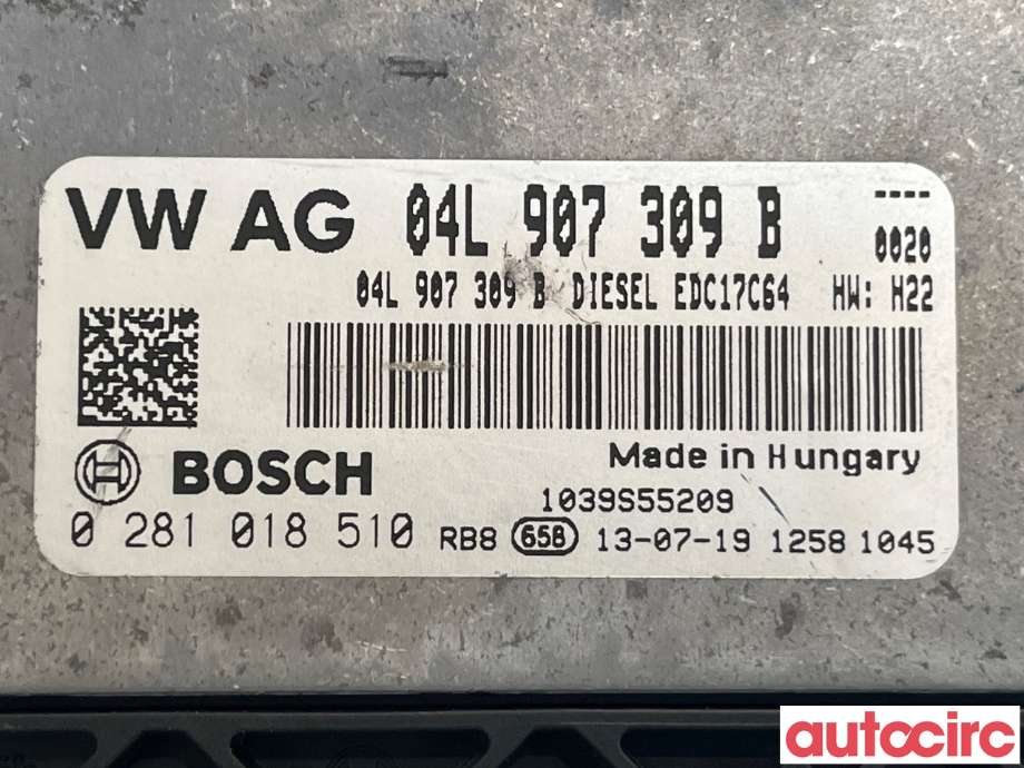 Styreenhet motor til Škoda Octavia 2013-2016 (Type III, Fase 1)  (SKODA|04L906021N|0281018510|04L907309B)