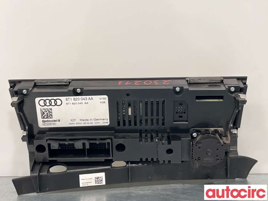 Varmeapparat betjening til Audi Q5 2008-2012 (Type I, Fase 1)  (AUDI|8T1820043AH|A2C53307431|8T1820043AS)