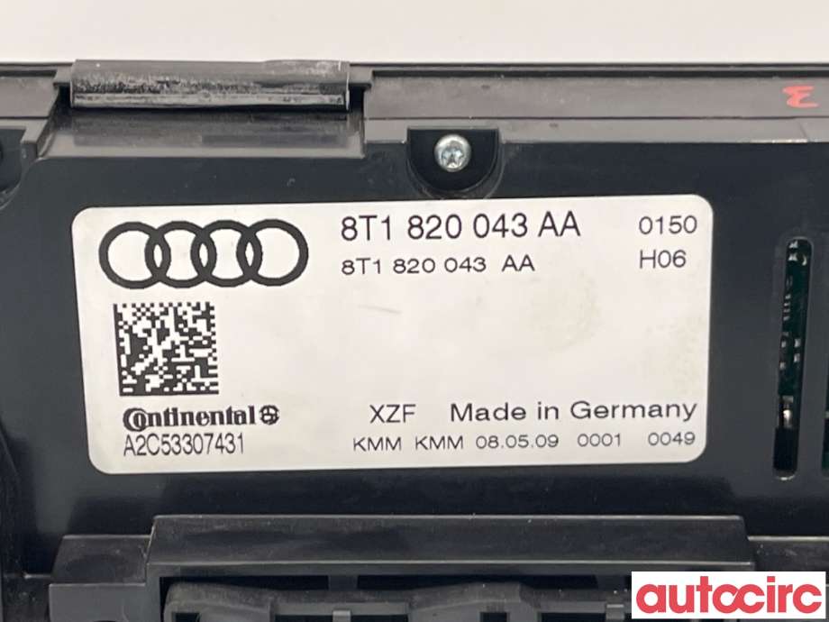 Varmeapparat betjening til Audi Q5 2008-2012 (Type I, Fase 1)  (AUDI|8T1820043AH|A2C53307431|8T1820043AS)