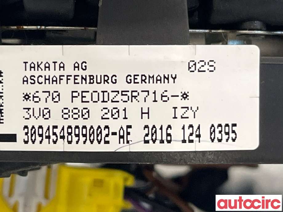 Airbag rattpute til Škoda Superb 2015-->> (Type III)  (SKODA|3V0880201H|)