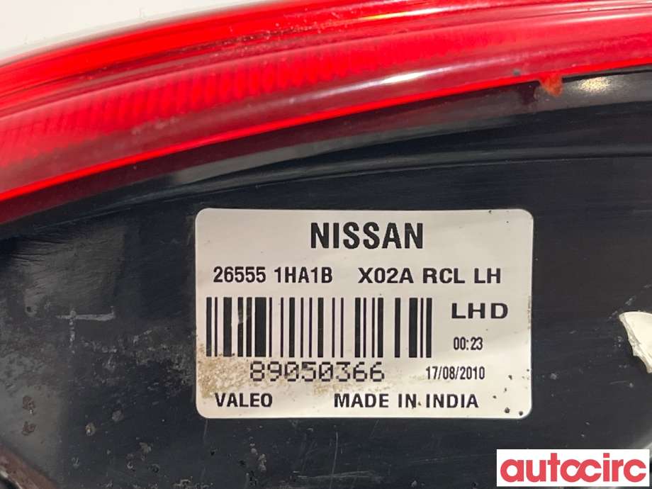 Baklykt venstre til Nissan Micra 2011-2017 (K13) (K13) (NISSAN|265551HA1B|)