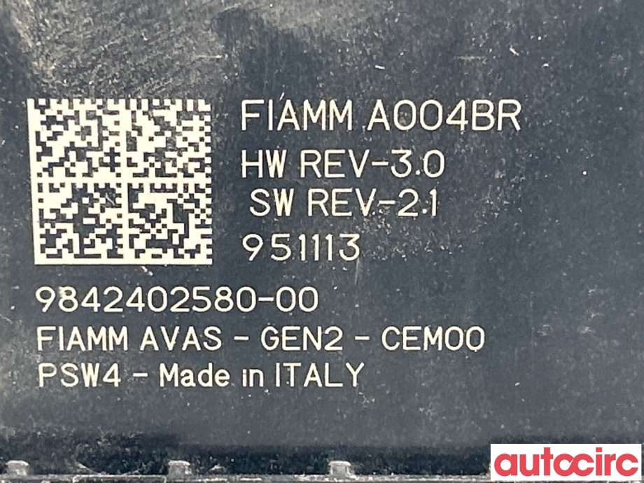 Høyttaler motorlyd, AVAS (Acoustic Vehicle Alerting System) til Opel Mokka E 2020-->> (Type II)  (OPEL|9839315880||9842402580-00)