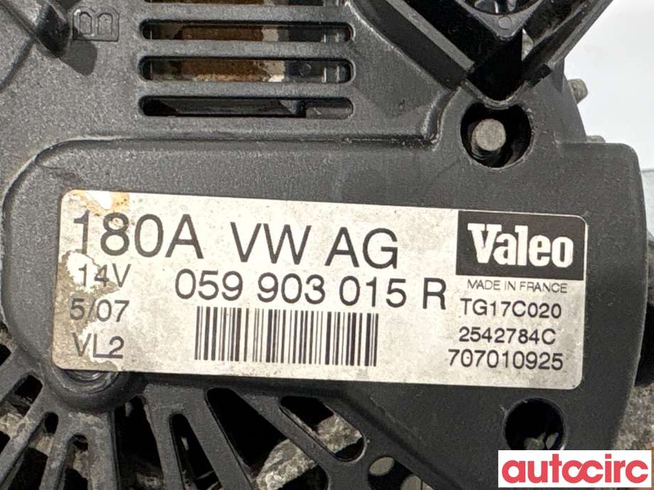 Dynamo til Audi A6, Allroad 2006-2008 (Type II, Fase 1) (C6) (C6) (AUDI|059903015RX|TG17C020|059903015R)