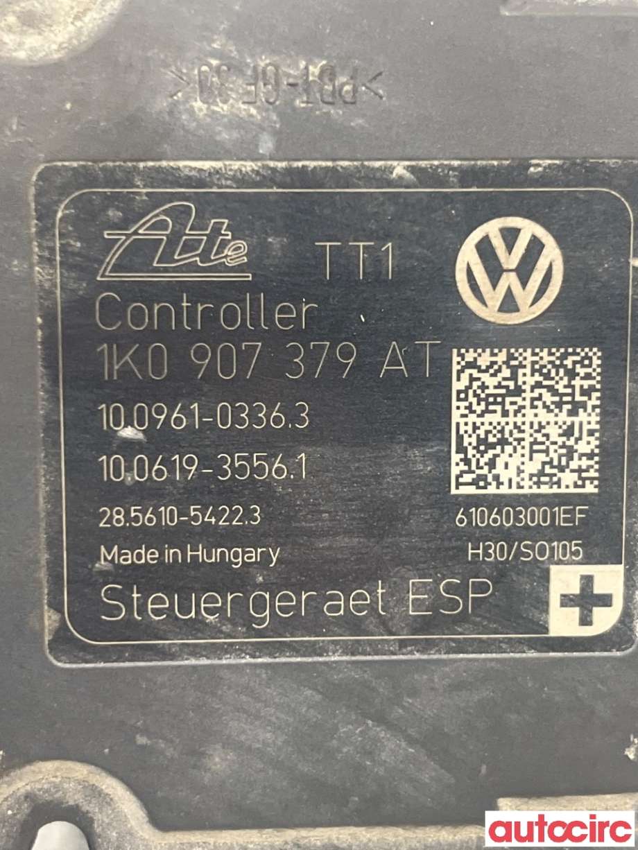 ABS sentral til Škoda Octavia 2009-2013 (Type II, Fase 2)  (SKODA|1K0614517CB|100212-05614|1K0907379AT)
