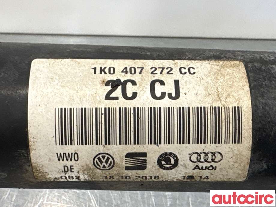 Drivaksel høyre foran til VW Golf VI 2008-2012  (VOLKSWAGEN|1K0407272CC|2CCJ|5Q0407272FF)