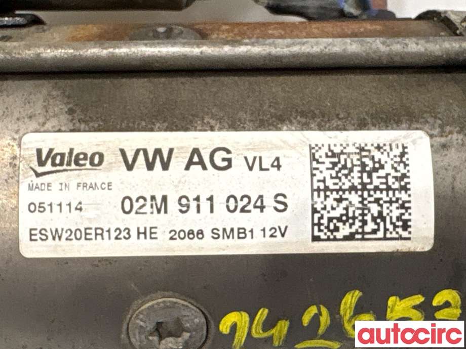 Starter diesel til Škoda Octavia 2013-2016 (Type III, Fase 1)  (SKODA|02M911024SX|ESW20ER123|02M911024B)
