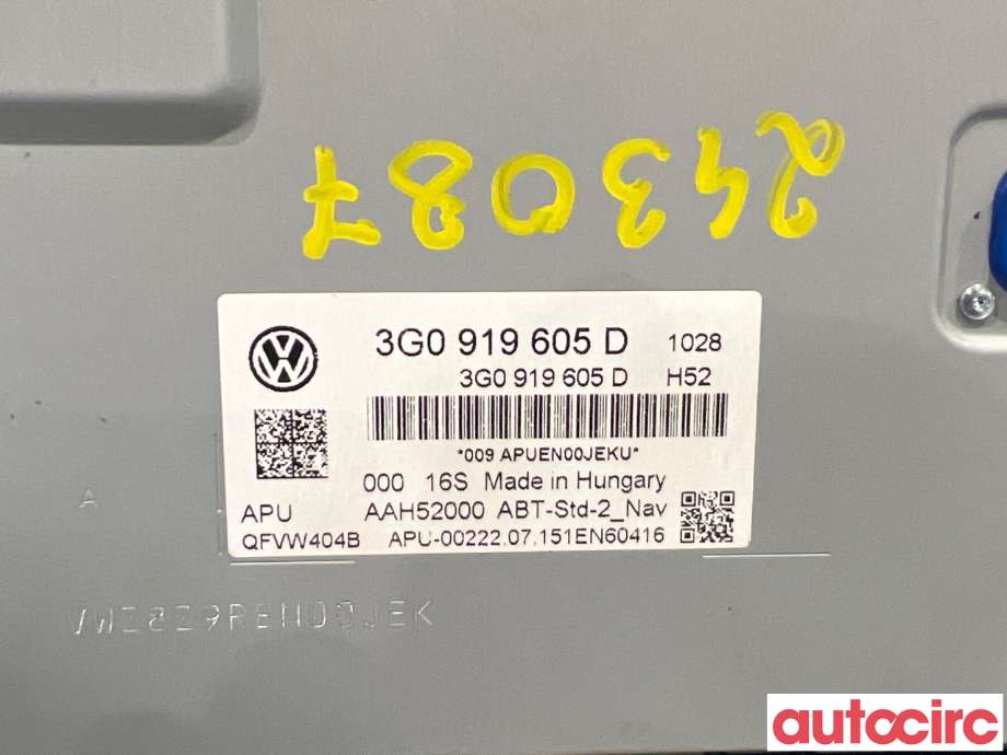 Instrument kjørecomputer til VW Passat 2015-2019 (Fase 1) (B8) (B8) (VOLKSWAGEN|3G0919605D|)
