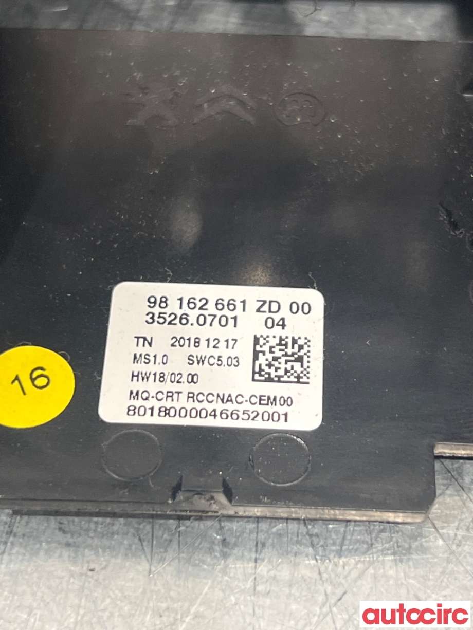 Instrument kjørecomputer til Peugeot Partner 2019-->> (Type III)  (PEUGEOT|98162661ZD|)
