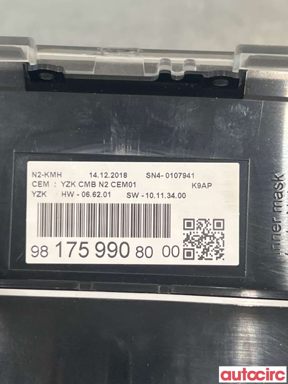 Instrumentpanel til Peugeot Partner 2019-->> (Type III)  (PEUGEOT|9817599080|)