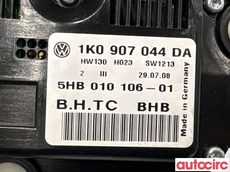 Varmeapparat betjening til VW Tiguan 2007-2011 (Type I, Fase 1)  (VOLKSWAGEN|1K0907044DA|5HB010106-01)