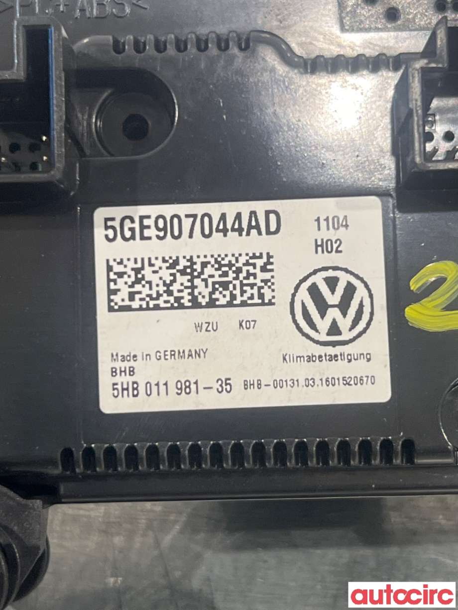 Varmeapparat betjening til VW e-Golf 2014-2017 (Fase 1)  (VOLKSWAGEN|5GE907044AD|)