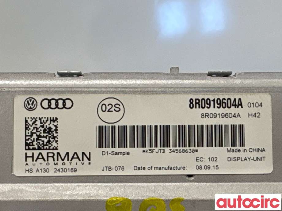 Instrument kjørecomputer til Audi Q5 2012-2017 (Type I, Fase 2) (AUDI|8R0919604A|)
