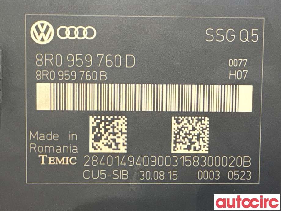 Styreenhet sete til Audi Q5 2012-2017 (Type I, Fase 2)  (AUDI|8R0959760D|)