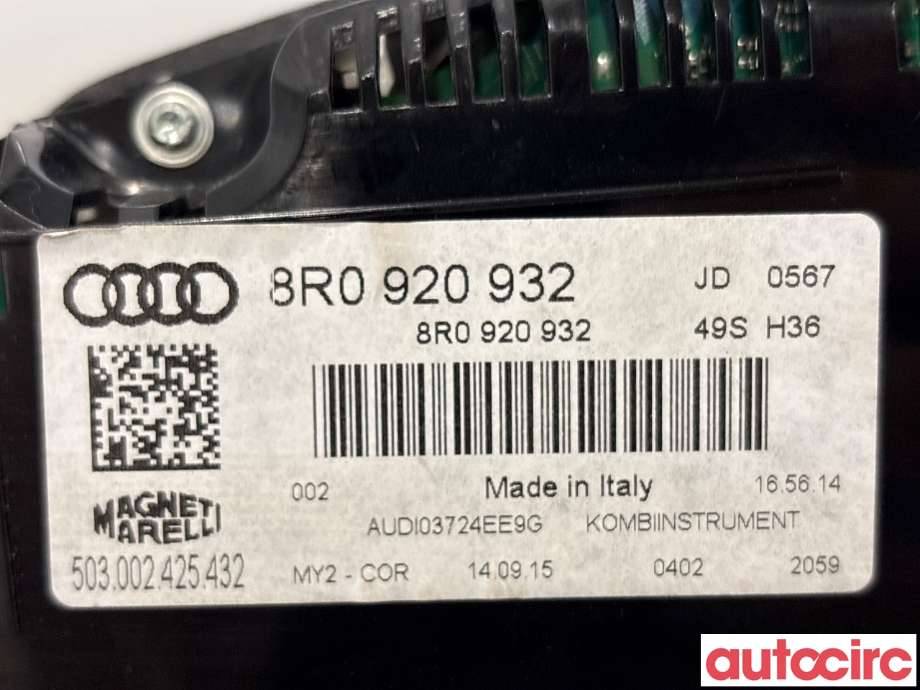 Instrumentpanel til Audi Q5 2012-2017 (Type I, Fase 2)  (AUDI|8R0920932|503002425432|8R0920932E)