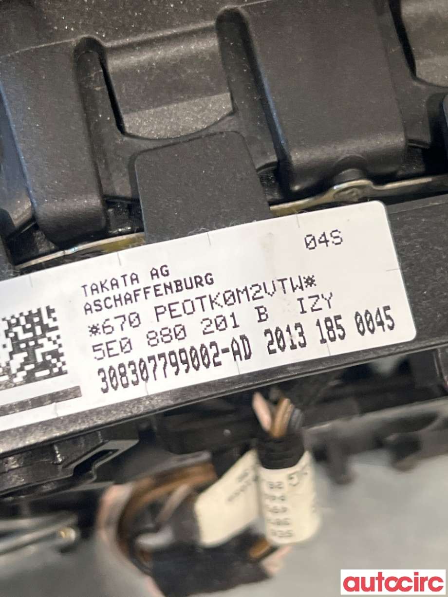 Airbag rattpute til Škoda Octavia 2013-2016 (Type III, Fase 1)  (SKODA|5E0880201B|)