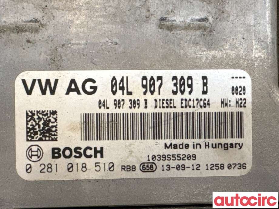 Styreenhet motor til VW Golf VII 2012-2017 (Fase 1)  (VOLKSWAGEN|04L906021M|0281018510|04L907309B)