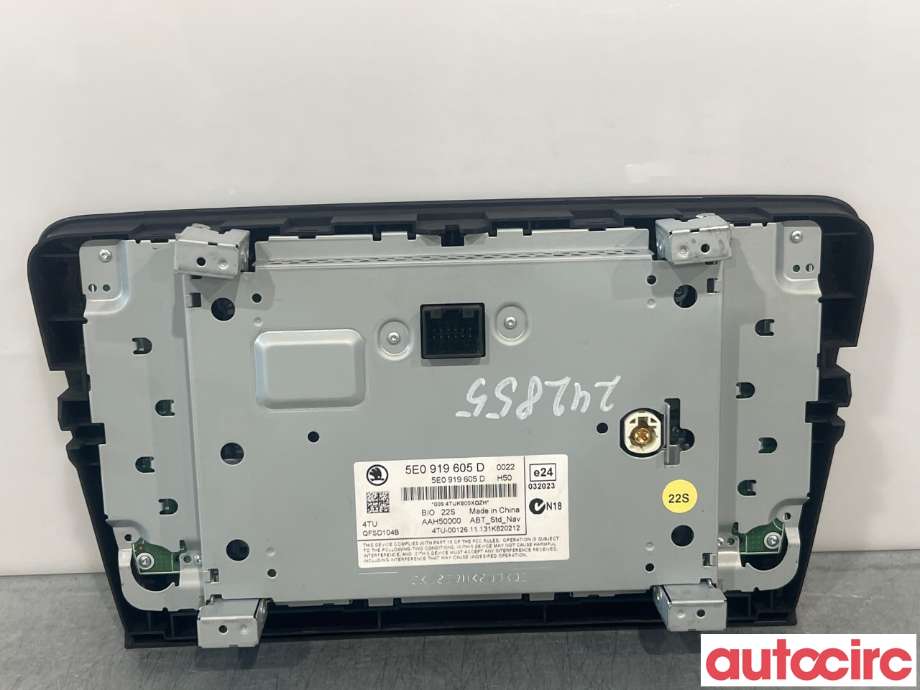 Multimedia display (MCU - Media Controller Unit) til Škoda Octavia 2013-2016 (Type III, Fase 1)  (SKODA|5E0919605D|)