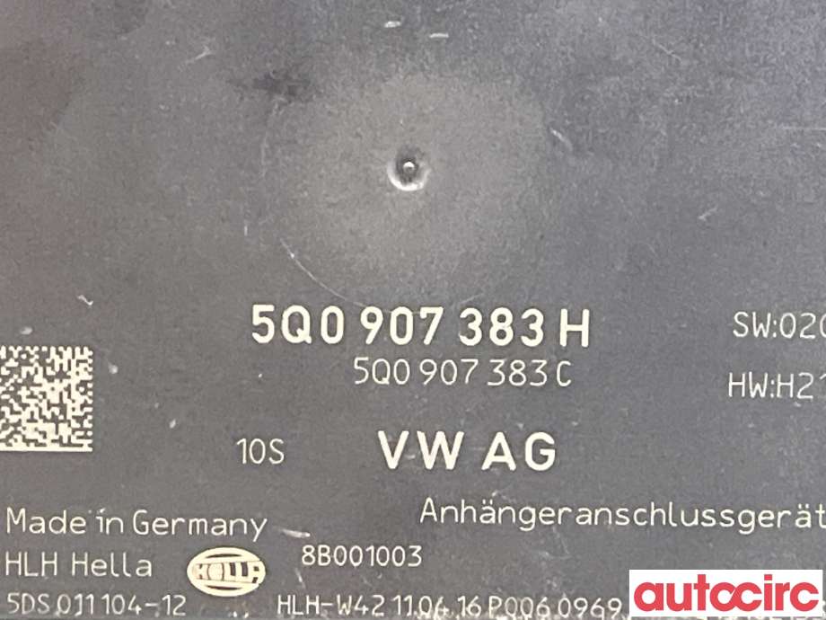 Styreenhet hengerfeste til Škoda Superb 2015-->> (Type III)  (SKODA|5Q0907383H)