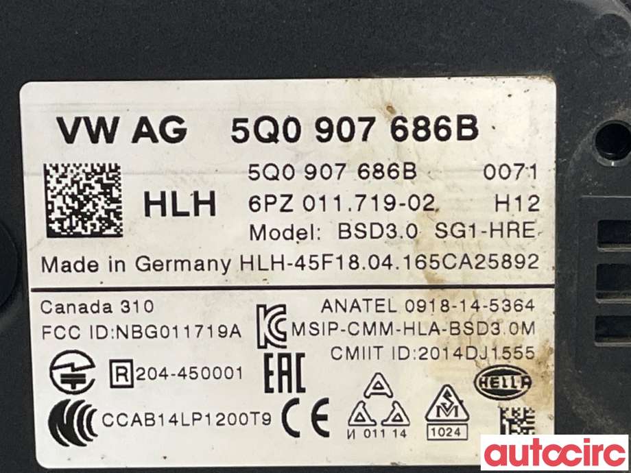 Sensor radar til Škoda Superb 2015-->> (Type III)  (SKODA|5Q0907686B)