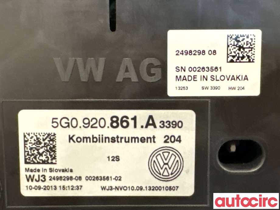 Instrumentpanel til VW Golf VII 2012-2017 (Fase 1)  (VOLKSWAGEN|5G0920861A|)