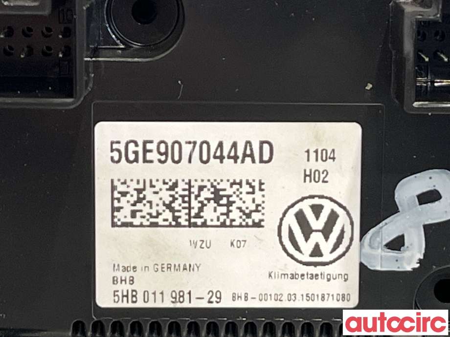 Varmeapparat betjening til VW e-Golf 2014-2017 (Fase 1)  (VOLKSWAGEN|5GE907044AD)