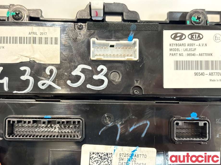 Varmeapparat betjening til Kia Optima 2017-2020  (KIA|97250A8770WK||97250-A8770)