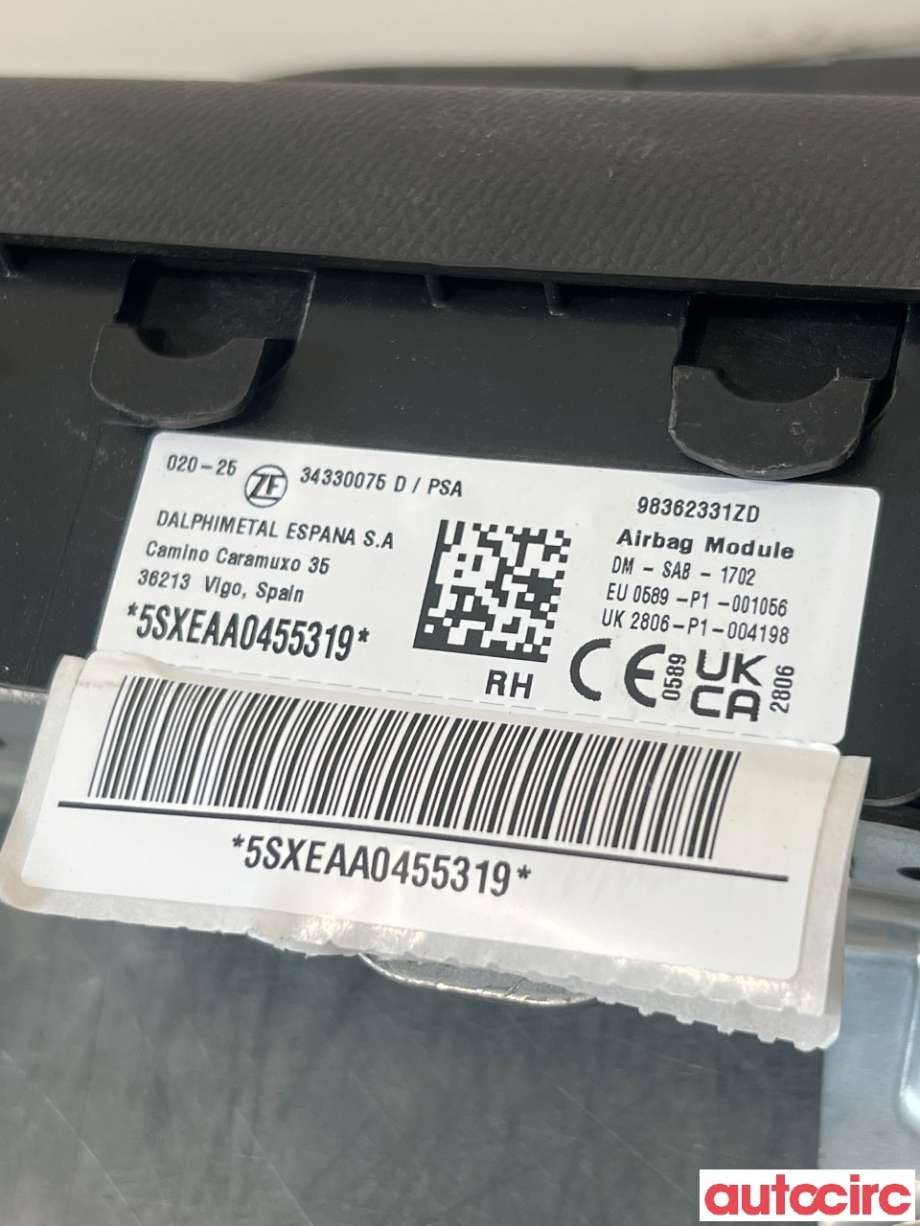 Airbag diverse til Opel Mokka E 2020-->> (Type II)  (OPEL|98362331ZD|)