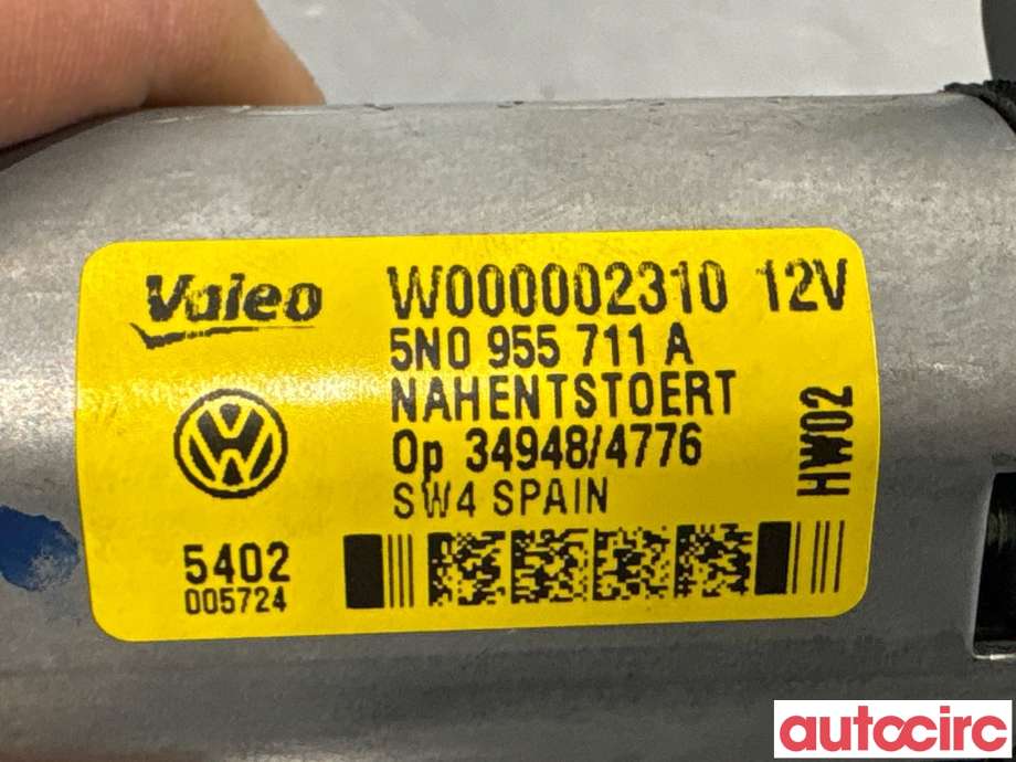 Viskermotor bakrute til VW Tiguan 2011-2016 (Type I, Fase 2)  (VOLKSWAGEN|5N0955711B|W000002310|5N0955711A)