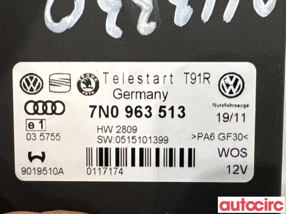 Styreenhet diverse til Škoda Octavia 2009-2013 (Type II, Fase 2) (SKODA|7N0963513|9019510A|7N0963513B)