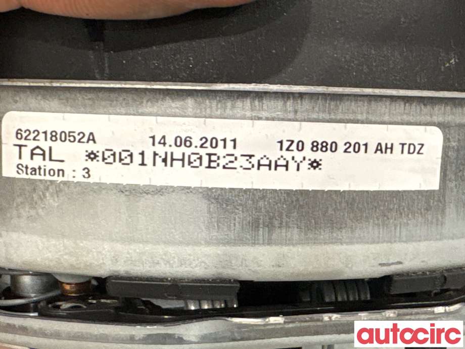 Airbag rattpute til Škoda Octavia 2009-2013 (Type II, Fase 2) (SKODA|1Z0880201AH|62218052A|1Z0880201AT)