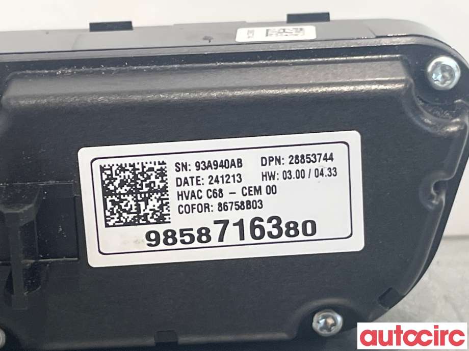 Varmeapparat betjening til Opel Mokka E 2020-->> (Type II)  (OPEL|9842665880)