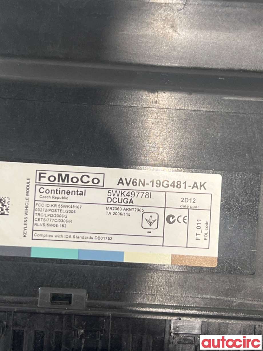 Styreenhet nøkkelfri/keyless til Ford C-Max 2010-2015 (Type II, Fase 1) (FORD|1829420|AV6N-19G481-AK)