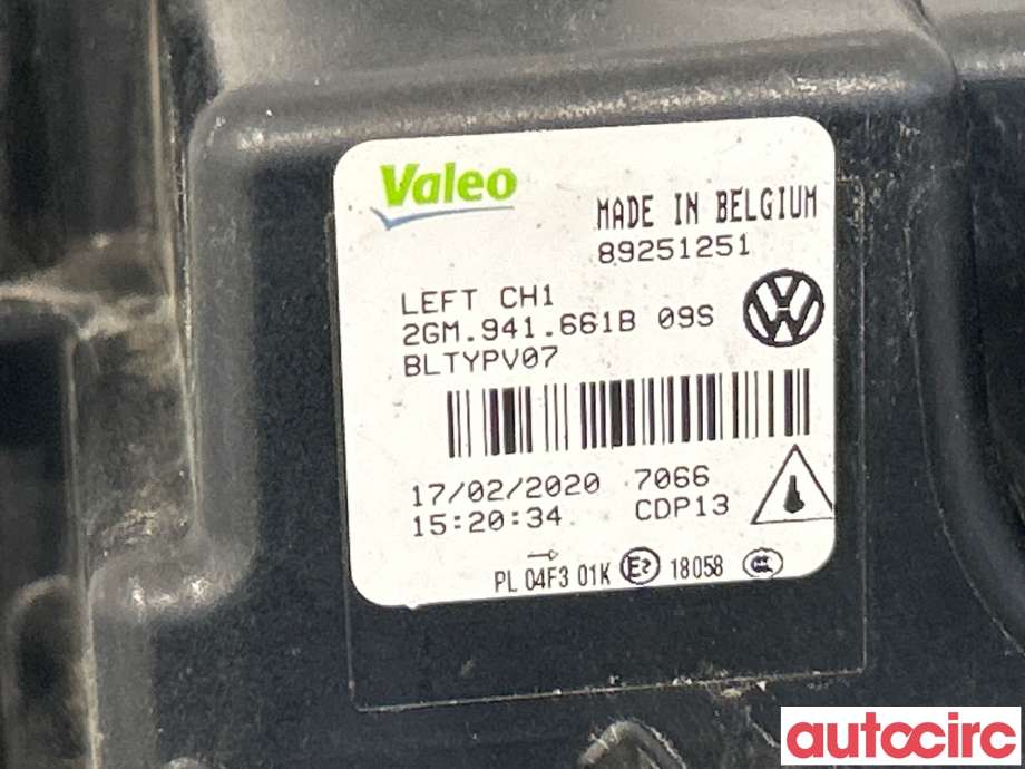 Tåkelykt venstre foran til VW T-Cross 2019-->>  (VOLKSWAGEN|2GM941661B|)