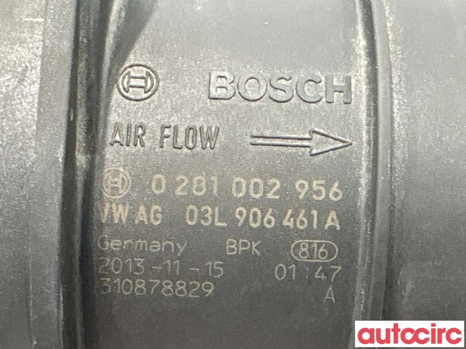 Luftmengde/luftmassemåler til Škoda Octavia 2013-2016 (Type III, Fase 1) (SKODA|03L906461A|0281002956)
