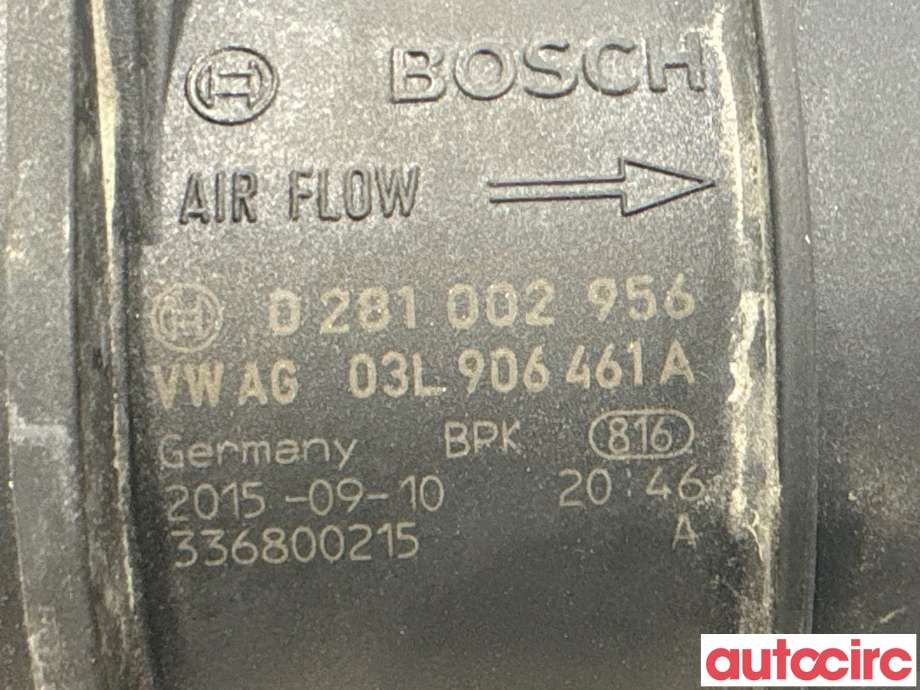 Luftmengde/luftmassemåler til Audi Q5 2012-2017 (Type I, Fase 2) (AUDI|03L906461A|0281002956)