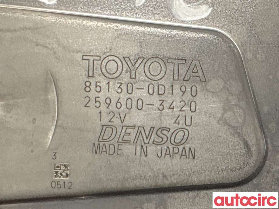 Viskermotor bakrute til Toyota Yaris 2014-2020 (Type III, Fase 2)  (TOYOTA|851300D190|259600-3420|85130-0D190)