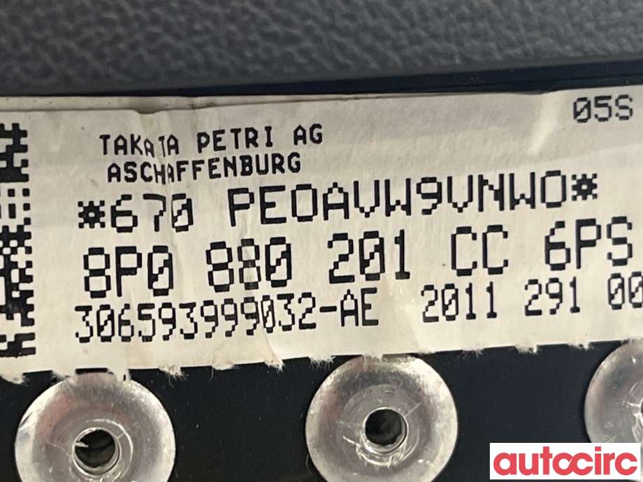 Airbag rattpute til Audi A3 2009-2012 (Type II, Fase 2) (AUDI|8P0880201CC)