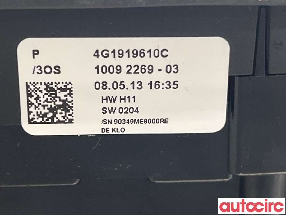 Bilstereo diverse til Audi A6 2011-2014 (Type IV, Fase 1) (C7) (C7) (AUDI|4G1919610C)