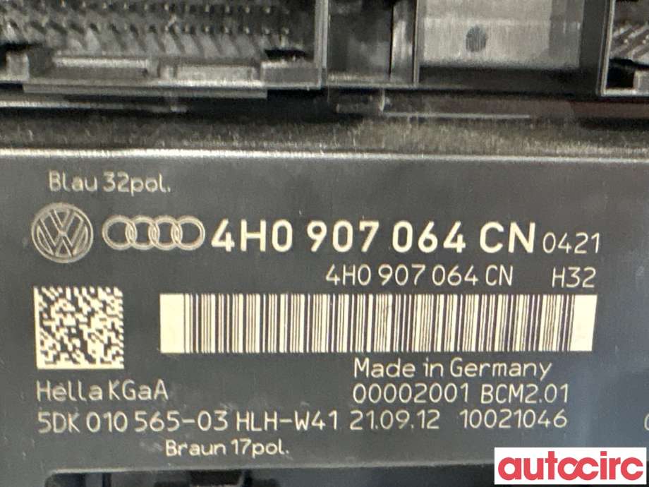 Styreenhet comfort (BCM) til Audi A6, Allroad 2012-2014 (Type III, Fase 1) (C7) (C7) (AUDI|4H0907064EB|5DK010565-03|4H0907064GB)